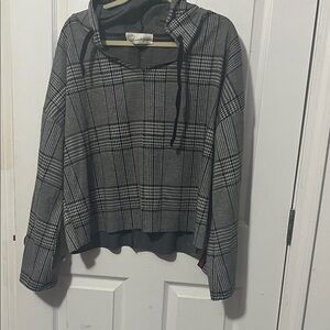 Vintage Havana houndstooth crop hoodie